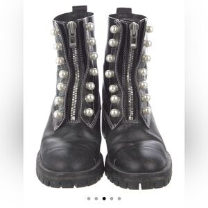 Phillip Lim pearl detail zip up combat boot